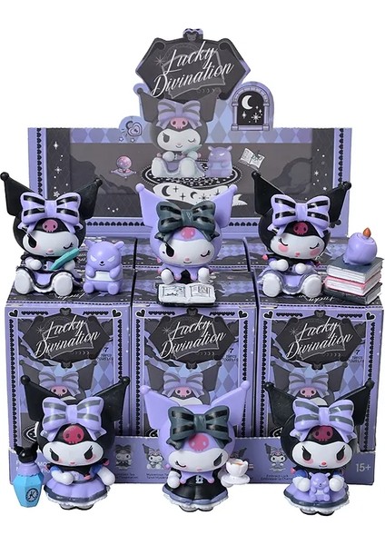 Yeni Sanrio Kutu Sevimli Karikatür Kuromi Aksiyon Figür Model Bebek Kutusu Kız Oyuncakları Dekorasyon Noel Hediyesi Renk: 1box (6pcs) (Yurt Dışından)