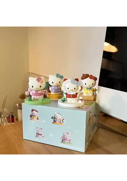 Hellokitty Kutu Sanrio Kawaii Dört Sezon Kedi Araba Modeli Çocuk Oyuncak Dekorasyon Dondurucu Bebek Girlfriendcolor: 4 Adet (Yurt Dışından)
