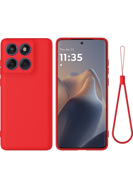 Motorola Edge 60 Pro 5g Sıvı Silikon Kılıf Telefon Arka Kapağı El Kayışı ile (Yurt Dışından)