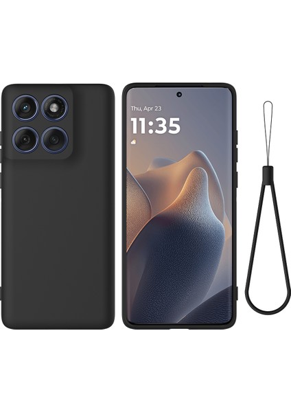 Motorola Edge 60 Pro 5g Sıvı Silikon Kılıf Telefon Arka Kapağı El Kayışı ile (Yurt Dışından)