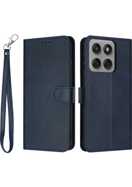 Motorola Edge 60 Pro 5g Flip Stand Dana Dokulu Pu Deri Cüzdan Telefon Kılıfı ve Kayışı (Yurt Dışından)