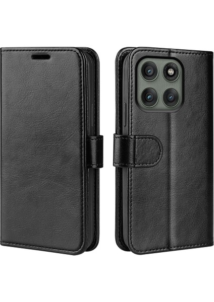 Motorola Edge 60 Pro 5g Crazy Horse Doku Standlı Deri Telefon Kılıfı (Yurt Dışından)