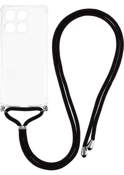 Motorola Edge 60 Pro 5g Güçlendirilmiş Köşe Tpu Şeffaf Telefon Kılıfı ve Kordonu (Yurt Dışından)