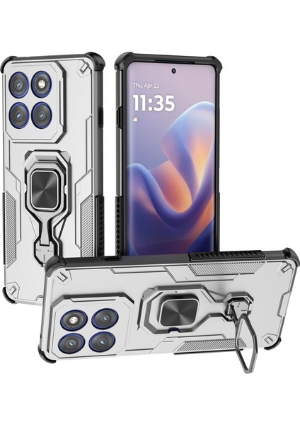 Motorola Edge 60 Pro 5g Döndürülebilir Halka Ayaklı Pc + Tpu Darbeye Dayanıklı Telefon Kılıfı (Yurt Dışından)