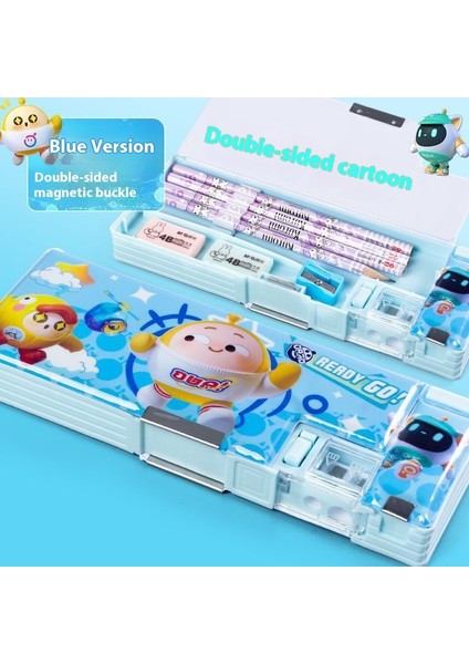 Kalemtıraşlı Karikatür Sert Kabuklu Çocuk Büyük Kapasiteli Kırtasiye Kutusu (Yurt Dışından)