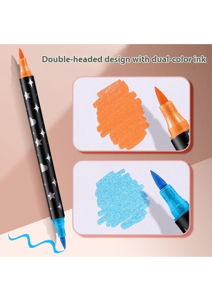 Çift Renkli Glitter Marker Yumuşak Uçlu Boyama Glitter Kalem Suluboya Kalemi (Yurt Dışından) modelleri