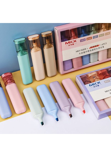 Açık Renk Göz Koruyucu Fosforlu Kalem Öğrenci Büyük Kapasiteli Çizim Kalemleri Öğrenme Kalemleri Yumuşak Uçlu Renkli (Yurt Dışından) fiyatları