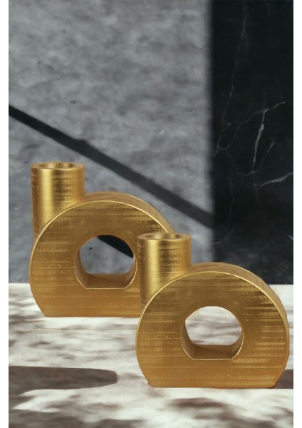 Şamdan Mumluk Dekoratif Mumluk Tealight Mumluk Model 9 Ikili Mumluk