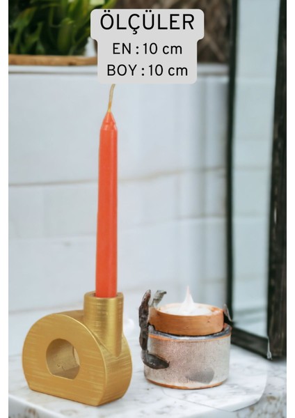 Şamdan Mumluk Dekoratif Mumluk Tealight Mumluk Model 9 Ikili Mumluk