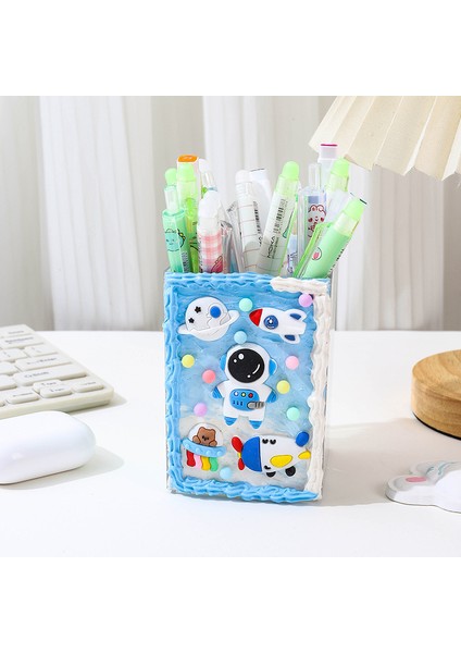 Krem Tutkal Kalemlik Eğitici Oyuncaklar Akrilik Büyük Kapasiteli Saklama Kutusu Masaüstü Süsler Çocuk Diy Hediye (Yurt Dışından)