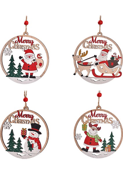 Noel Ahşap Asma Içi Boş Noel Baba Süsü (Yurt Dışından)