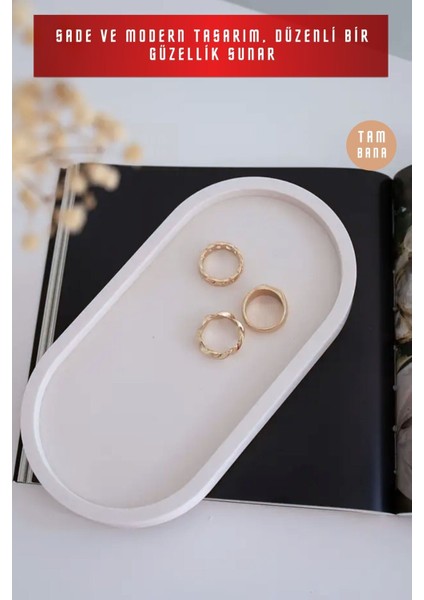 Siyah Sunumluk Takı Tabağı Dekoratif Tepsi Obje Ev Dekorasyon Model 21