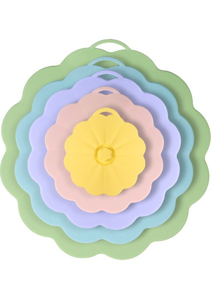 Silikon Taze Kapak 5'li Set Silikon Sızdırmazlık Kapakları Bardak Kapakları Kase Kapakları (Yurt Dışından)