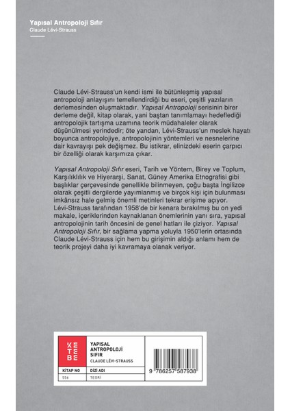 Yapısal Antropoloji Sıfır - Claude Levi-Strauss fiyatları
