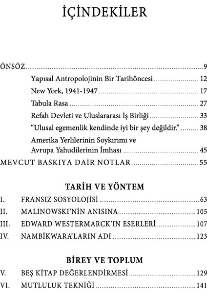Yapısal Antropoloji Sıfır - Claude Levi-Strauss modelleri