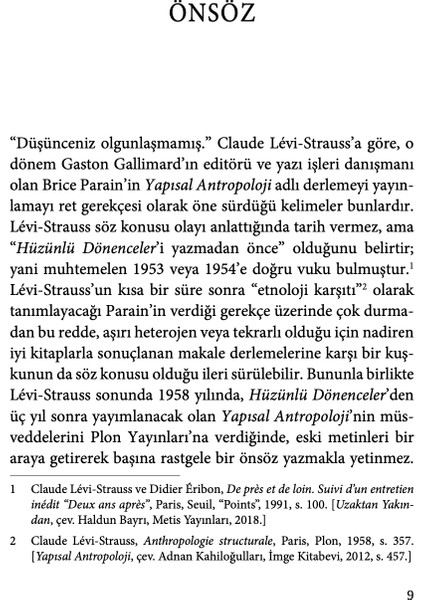 Yapısal Antropoloji Sıfır - Claude Levi-Strauss