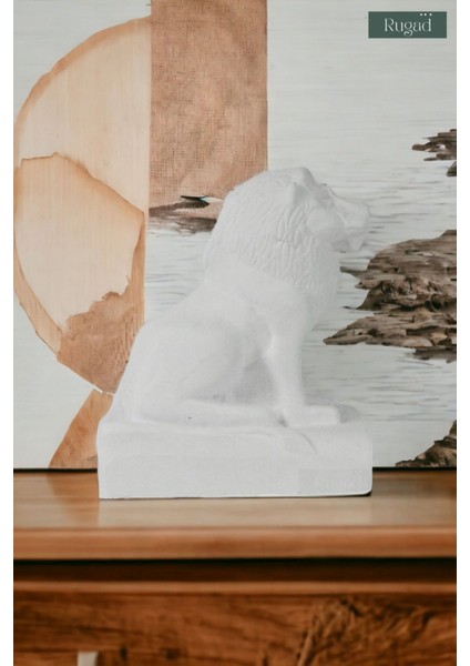 Biblo Dekoratif Heykel Aslan Biblosu Beyaz Model 35