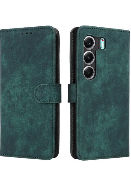 Tecno Camon 40 4g Pu Deri Folyo Manyetik Ayaklı Rfıd Engellemeli Kredi Kartı Tutucu Cüzdan Telefon Kılıfı Koruma Kılıfı (Yurt Dışından)