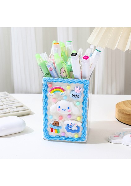 Krem Tutkal Kalemlik Eğitici Oyuncaklar Akrilik Büyük Kapasiteli Saklama Kutusu Masaüstü Süsler Çocuk Diy Hediye (Yurt Dışından)