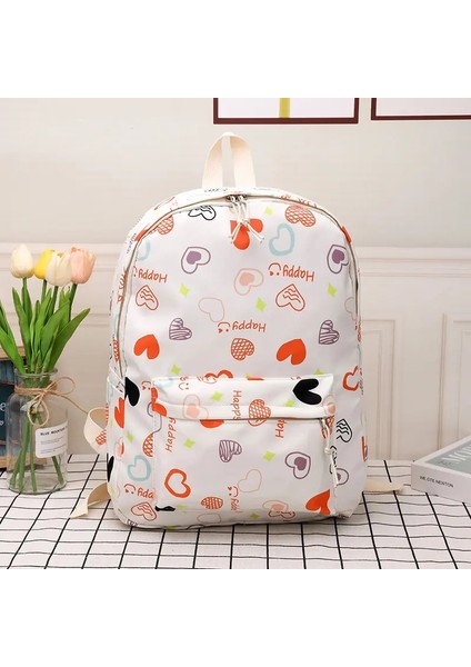 Su Geçirmez Naylon Kitap Çantası Genç Kapasiteli Kolej Sırt Çantası Moda Öğrencileri Okul Çantası Sevimli Seyahat Backbag Kolej Bagcolor: Fildişi (Yurt Dışından)