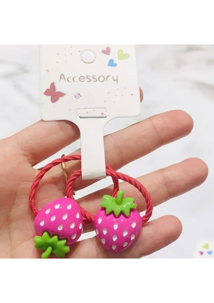2pcs Parlak Çilek Saç Aksesuarları Çocuk Lastik Bantlar Scrunchies Elastik Saç Bantları Kızlar Kafa Bandı Dekorasyonları Sakız Renk: Beyaz (Yurt Dışından)