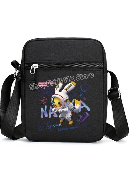 Pokemon Oxford Omuz Çantası Pikachu Dalı Mini Siyah Cep Telefon Poşeti Kadın Bel Paketi Günlük Crossbody Çantalar Unisex Hediye Renk: Cwjl 1825/BOYUT: Boyut 15X5X20CM (Yurt Dışından)