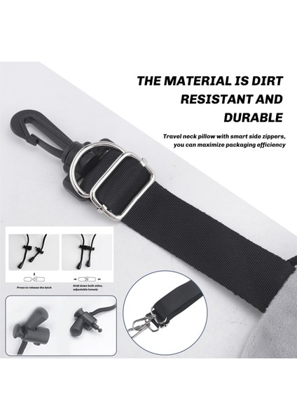 Ekstra Bagaj Için Doldurulabilen Seyahat Yastığı, Ayarlanabilir Boyun Boyutu ve Omuz Askısı, Yumuşak Kadife Kılıf, Dolgusuz Gri (Yurt Dışından) indirimleri