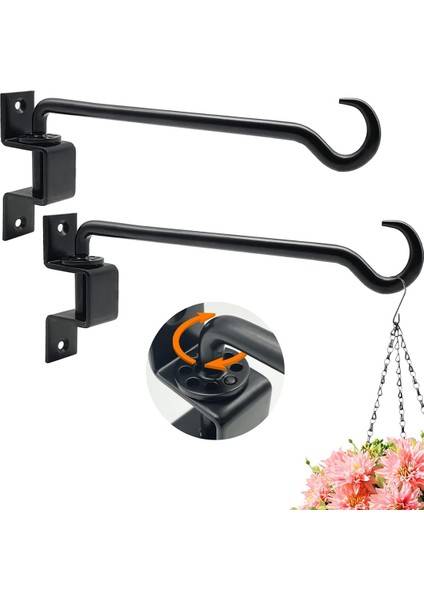 16 Inç 2 Paket Döner Bitki Askıları Açık Hava Ağır Hizmet - Çiçek Sepetleri Saksılar Kuş Yemliği Için Bitki Asma Kancası Braketi (Yurt Dışından) fiyatları