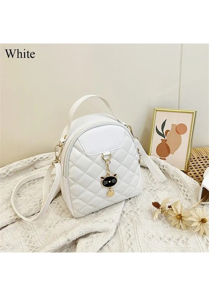 Sıradan Pu Deri Omuz Çantaları Izgaralar Yüksek Kapasiteli Küçük Sırt Çantası Çok Fonksiyonlu Sırt Çantası Kadın Kızlar: Kahverengi (Yurt Dışından)