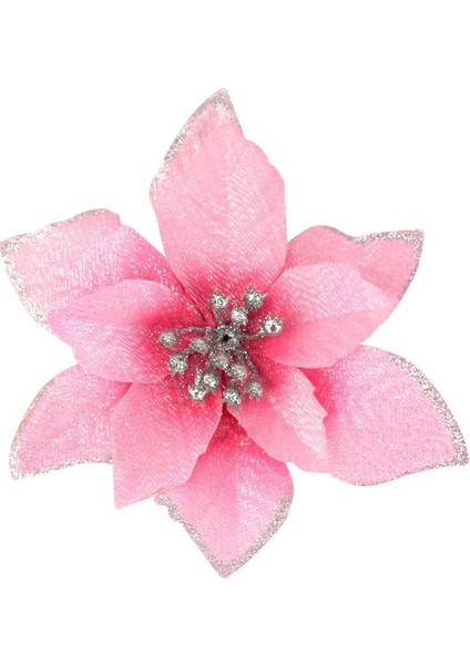 50 Paket Glitter Poinsettia Yılbaşı Ağacı Süsleri 5 Inç Yapay Ipek Çiçekler Dekor Çelenk Garland (Pembe) Seçtikleri (Yurt Dışından) fiyatları