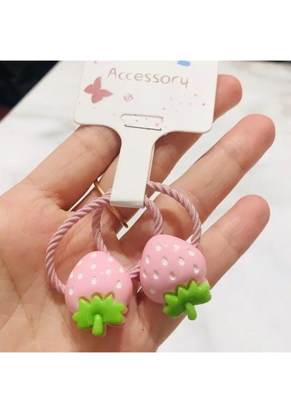 2pcs Parlak Çilek Saç Aksesuarları Çocuk Lastik Bantlar Scrunchies Elastik Saç Bantları Kızlar Kafa Bandı Dekorasyonları Bağlar Sakız Renk: Siyah (Yurt Dışından)