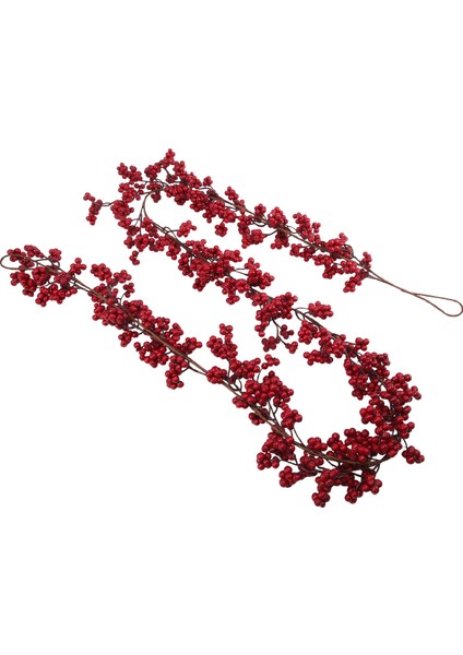 5.9 Ft Noel Kırmızı Berry Çelenk Yapay Bordo Kırmızı Pip Noel Garland Şömine Süslemeleri Için Tatil Dekor (Yurt Dışından)