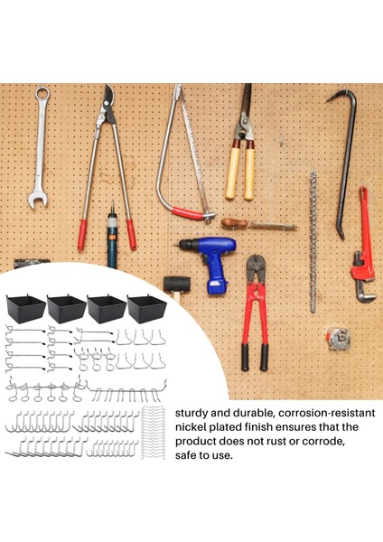 80 Parça Pano Kancası Çeşitleri, Pegboard Kutuları, Peg Kilitleri, Mutfak El Sanatları Odası Için Çeşitli Aletleri Düzenlemek Için (Yurt Dışından) fiyatları