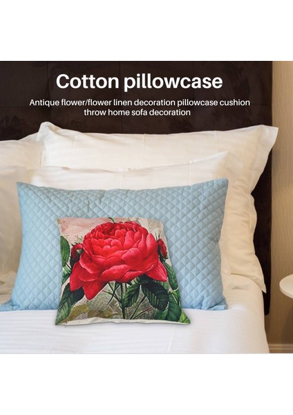 Vintage Çiçek/çiçek Keten Dekoratif Kırlent Kılıfı Minder Örtüsü Ev Kanepe Dekoratif (Gül Çiçek) (Yurt Dışından) fiyatları