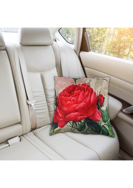 Vintage Çiçek/çiçek Keten Dekoratif Kırlent Kılıfı Minder Örtüsü Ev Kanepe Dekoratif (Gül Çiçek) (Yurt Dışından) fırsatları