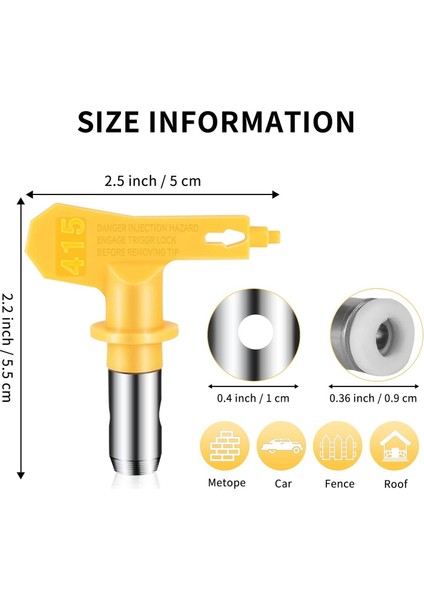 5 Parça Havasız Boya Püskürtme Ucu Koruma Memesi Koltuk Değiştirme Havasız Sprey Boya Ucu Memesi (213 311 415 515) (Yurt Dışından) indirimleri