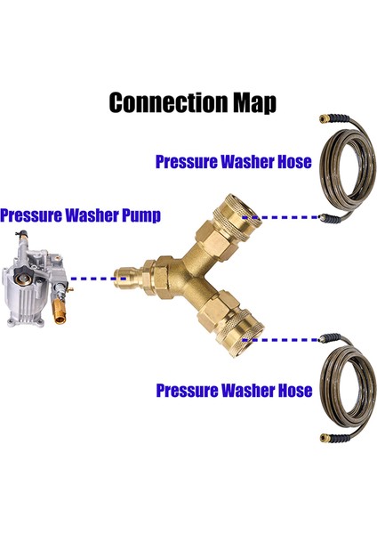 Yüksek Basınçlı Yıkayıcı Için 3/8 Inç Hızlı Çıkarma Konnektörüne Sahip Tee Ayırıcı Adaptörü (Yurt Dışından) fırsatları