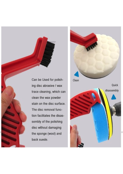 Parlatma Pedi Bakım Fırçası, Parlatma Düzlem Alet Seti, Yün Parlatma Pedi Temizleme Düzlem Aleti + Köpük Ped Fırçası (Yurt Dışından) fiyatları