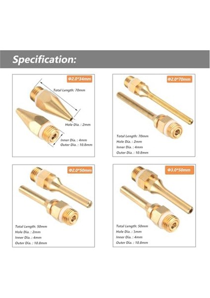 4 Adet Değiştirilebilir Bakır Tutkal Tabancası Nozul Seti Sıcak Eriyen Tutkal Tabancaları Için Delik 2.0mm 3.0mm (Yurt Dışından) indirimleri