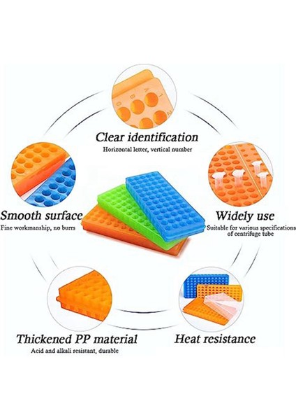 3 Adet Tüp Rafı Çift Taraflı Plaka Santrifüj Boru Rafı 0.5ml-2ml Santrifüj Boru Için 60 Delik (Yurt Dışından) fiyatları