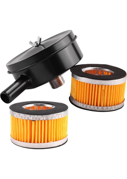 Hava Kompresörü Emme Susturucu 20MM Dişli Metal, Port Pnömatik Parçaları Kabul Etmek Için 2 Adet Yedek Filtre Elemanı ile (Yurt Dışından) modelleri