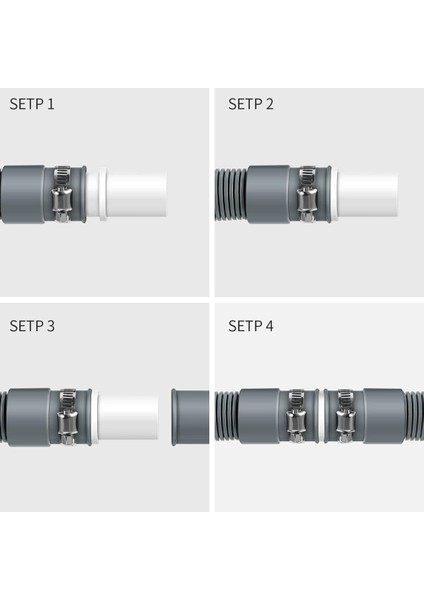 2 Parça Çamaşır Makinesi Tahliye Hortumu Konnektörleri Yı Uzatma Adaptörü ile 4 Adet Tahliye Hortumu Kelepçesi (Yurt Dışından) indirimleri