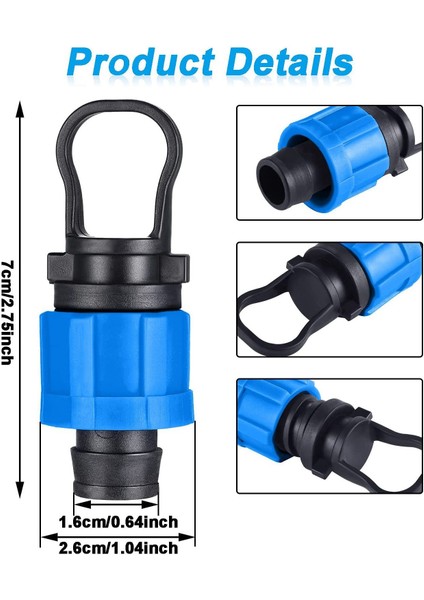12 Adet Damla Sulama Boru Uç Kapağı Fişi 1/2 Inç Evrensel Uç Kapağı Bağlantısı, 16-17MM Damla Bant Borusu ile Uyumlu (Yurt Dışından) fırsatları
