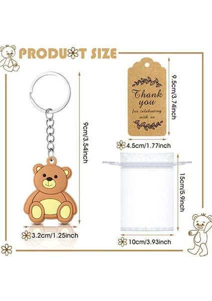 20 Adet Bebek Duşu Hatıraları Hediye Ayı Anahtarlık Organze Çanta Teşekkür Ederim Kraft Etiketi Misafirler Için Kız Erkek Doğum Günü Parti Malzemesi (Yurt Dışından) indirimleri