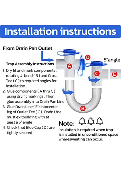 2pack 3/4ın Standart Yoğuşma Tuzağı, 16IN Temizleme Fırçası ile Pvc Şeffaf U Tuzağı, Hvac Sistemleri, Klima (Yurt Dışından) modelleri
