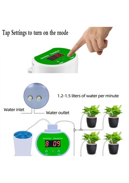 Akıllı Sulama Makinesi Dijital Sulama Sistemi Bahçe Aletleri Su Zamanlayıcısı Ayarlanabilir Yağmurlama (B) (Yurt Dışından) modelleri