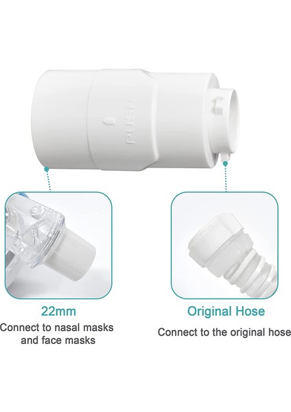 Airmini Pro Hortum Bağlantısı Için Airmini Hortumunu Herhangi Bir 22 mm Burun Maskesine Veya Tam Yüz Maskesi Modeline Bağlayın 2 Adet (Yurt Dışından) fırsatları