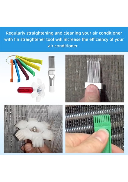 5 Adet Klima Fin Temizleyici Seti, Fcr6 Fin Tarak Kondenser, Hava Çıkış Temizleyici Evaporatör Radyatör Tamir Temiz Araç Seti (Yurt Dışından) fiyatları