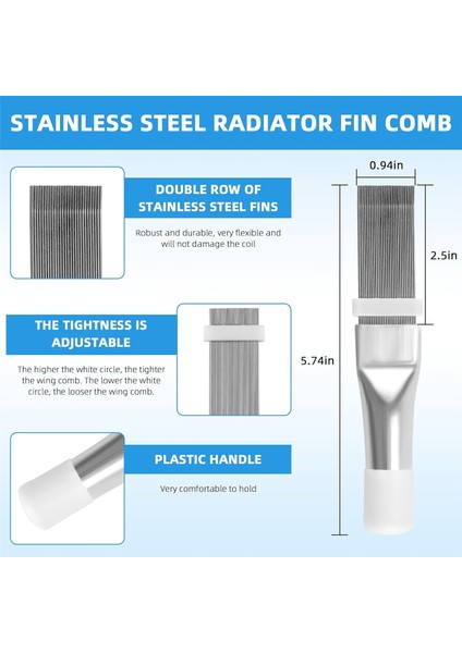 5 Adet Klima Fin Temizleyici Seti, Fcr6 Fin Tarak Kondenser, Hava Çıkış Temizleyici Evaporatör Radyatör Tamir Temiz Araç Seti (Yurt Dışından) modelleri