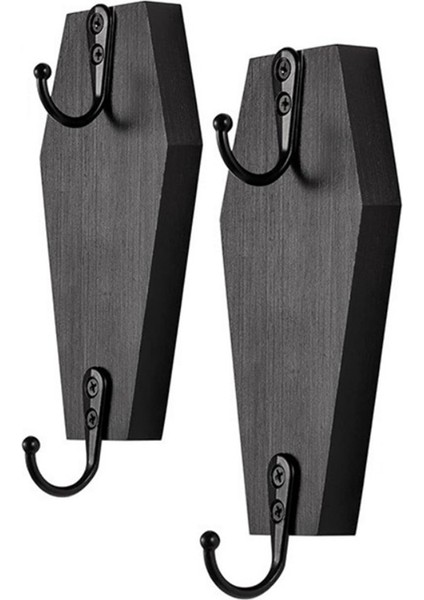 Cadılar Bayramı Tabut Duvar Askısı, Duvar Için Anahtarlar Için Tabut Duvar Kancası - Anahtarlar, Kupalar, Çanta Için Rustik Siyah Ahşap Askı A (Yurt Dışından) fiyatları